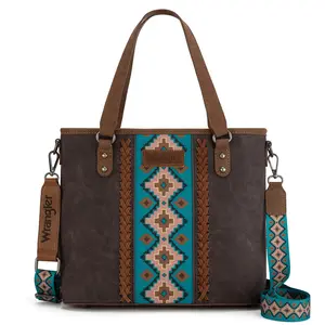 Wrangler Tote Bag for Women Aztec Handbags with Crossbody Strap