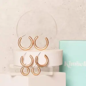 Matte Gold  Hoop Earring Set