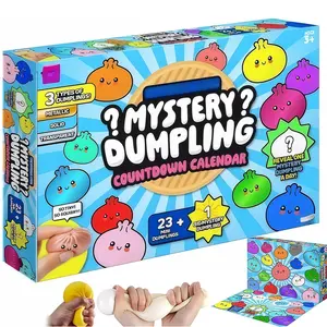 24 Mini Glitter Dumpling Countdown Calendar Blind Box, Colorful Stress Relief Toys, Perfect for Birthday, Christmas, Thanksgiving Gifts