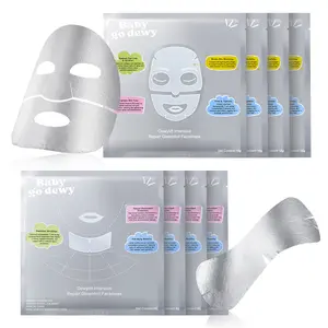Baby Go Dewy Dewylift Intensive Repair Gleamfoil Facemask Neckmask Combo Collagen Mask