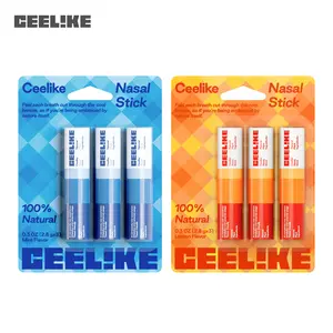 CEELIKE Nasal Stick - Mint & Lemon Flavors | 100% Natural Refreshing Vapors | Cool & Invigorating Sensation | Essential Oils + Menthol | 0.3 Oz Each, Pack of 3 | Convenient On-the-Go Use