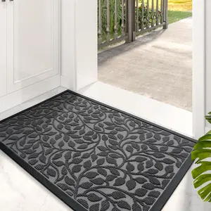 Leaf Pattern Door Mat, Floor Mat, Decorative Area Rug, 1 Count Modern Simple Durable Non-slip Door Entrance Mat, Easy To Clean Door Mat for Home Living Room Bedroom Restaurant Outdoor