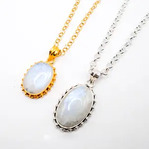 Celeste Oval Moonstone Necklace