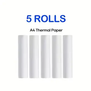 5 Rolls A4 Thermal Printer Paper, Portable A4 Print Roll, Compatible with Multiple A4 Thermal Printers, High Quality Printing Paper, Office Stationery