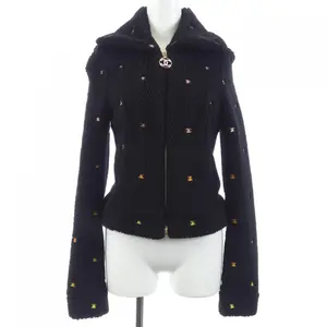Pre-owned CHANEL Silk Small Leather Goods Cashmere Jacket