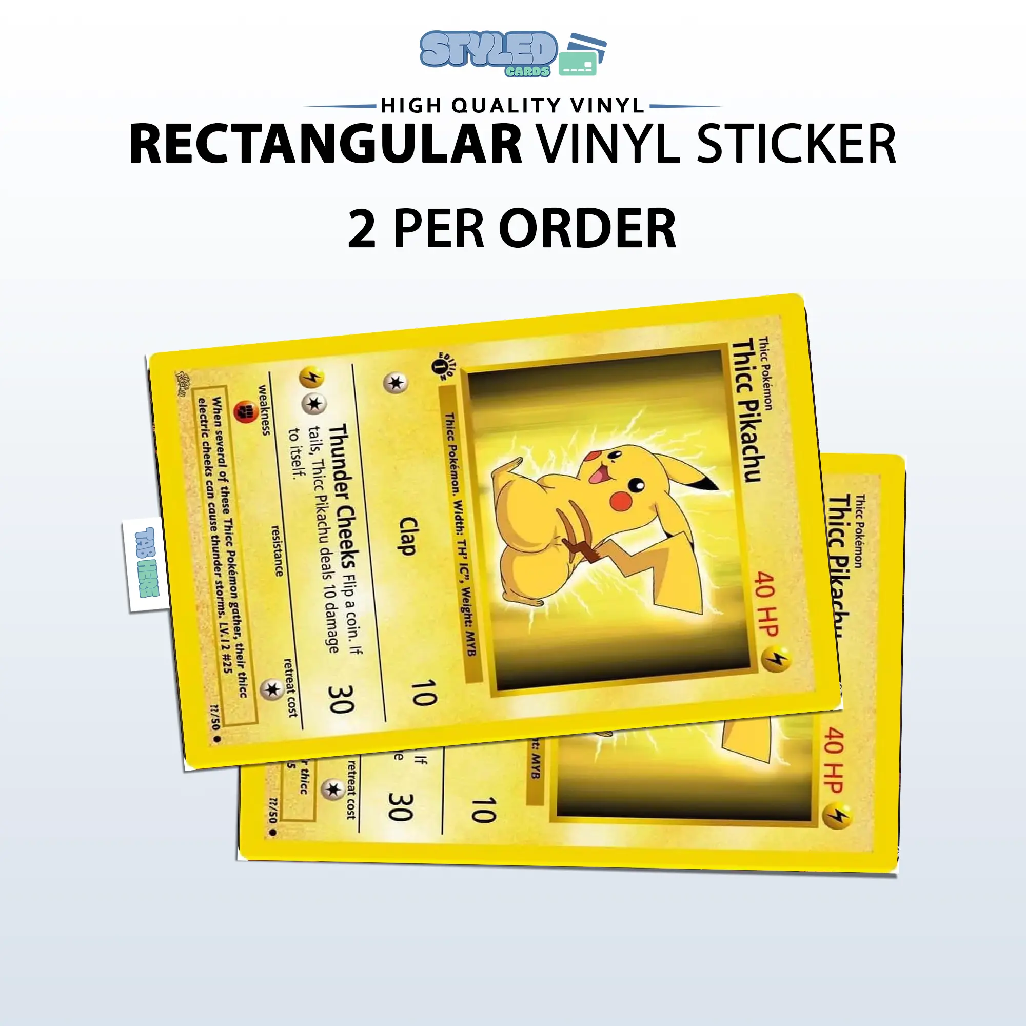 thunder cheeks rectangle vinyl sticker high quality vinyl