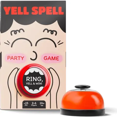 Yell Spell: Race to Ring the Bell in Epic Word Challenge – Letter & Card Game for Parties or Game Nights (2-6 Players)