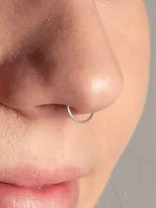 U-shaped Fake Nose Ring, Punk Style Stainless Steel Nose Piercing Jewelry Nose Ring for Women & Men, Body Jewelry for Party, Daily Clothing Decor for Boy & Girl