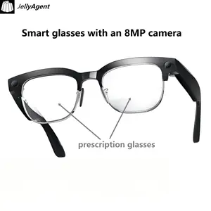 Prescription lenses AI Metal Half-Frame Smart glasses classic style Lightweight  no light comes on 8MP 1080p HD Recording  AI Voice Assistant Language Translation Dual‑Mic Call Noise Cancellation Wear detection  Calls Music Ideal for Travel Adventure
