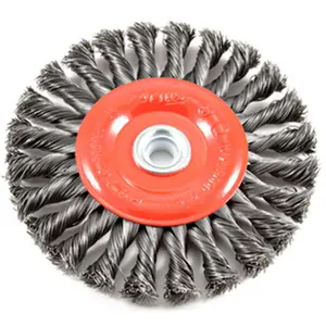 212 MAIN Abrasive Knot Brush Wire Wheel, 6" Diameter, .012" Wire, Arbor Mount, High-Impact Surface Prep Tool for Reptile & Amphibian Cleaning