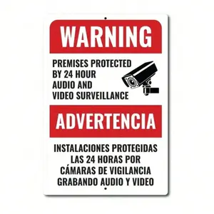 Bilingual English Spanish No Trespassing Keep Out Warning Sign Durable Aluminum Outdoor Security Sign for Yard Wall and Home Decor Desk Wall Sign
