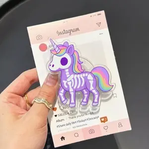 Cute Skull Galaxy Unicorn with MagSafe Phone Grip, Horror Aesthetic Magnetic Phone Holder, Kawaii Scary Fan Gift , Kindle Accessories sticky Baby mount Library Card Flower-Shaped Multi-Functional Stand Universal Car Spooky Bat Adjustable