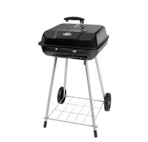 17.5 Inch Black Charcoal Grill with Wheels Portable BBQ Grill for Outdoor Cooking and Entertaining Easy to Move and Use