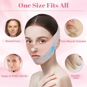 Adjustable V Line Sleep Strap: Prevents Mouth Breathing & Tightens Jawline – Overnight Face Slimming Mask for Contouring and Nasal Breathing Support（ From chin to the top of the head: 23-26.5 inches）