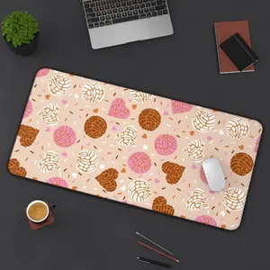 Concha Heart Desk Mat | Pan Dulce Mexico Mexican Sweet Bread Cute Computer Laptop Office Tech Gaming Setup Mouse Pad Gift Present