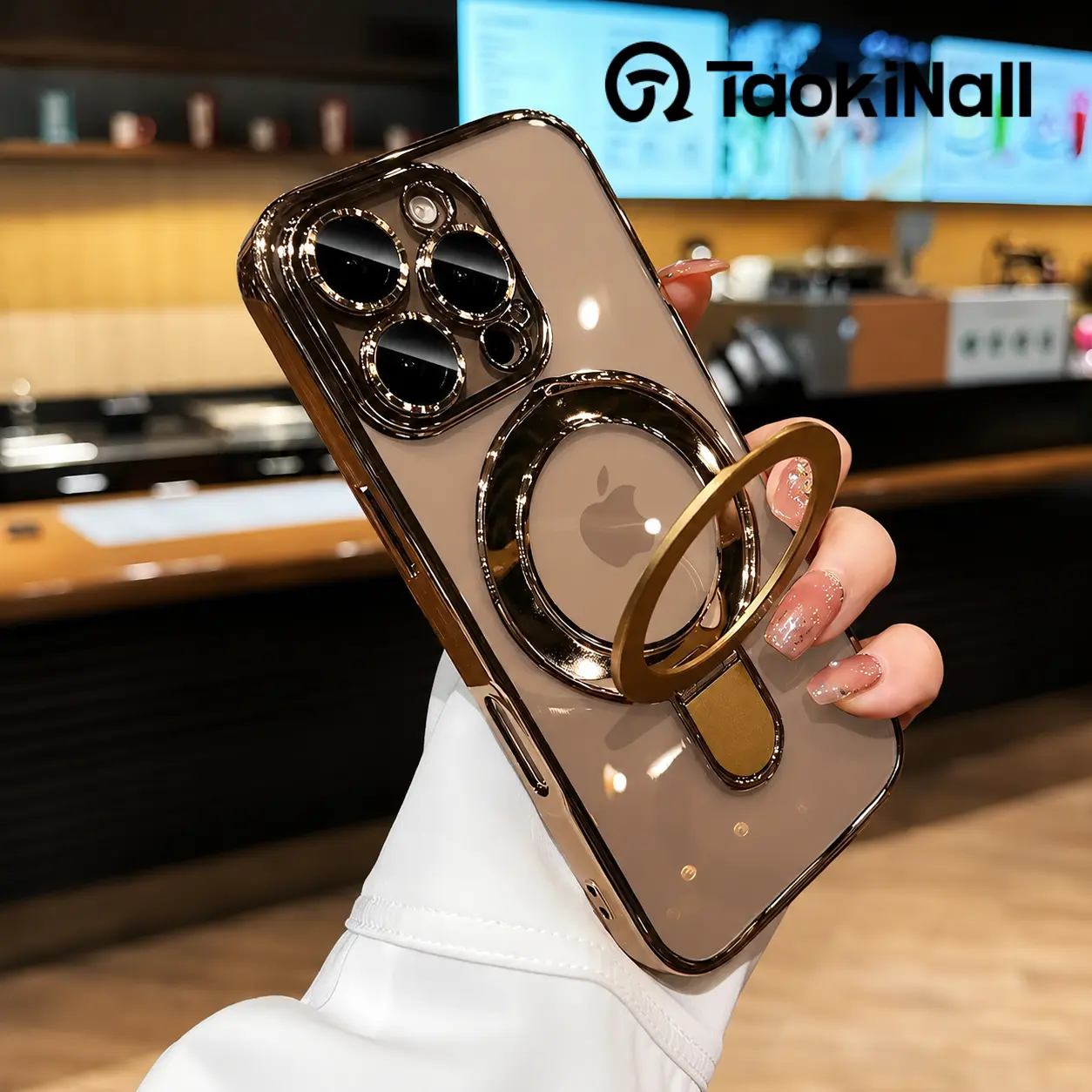 【The Ultimate 3-in-1 Value】Luxury Electroplated Phone Case with Built-in Stand & Camera Protector Magnetic Invisible Stand for iPhone 16 Pro Max 15 14 Plus 13 12 11 Pro Case 6.9" Compatible with MagSafe Military-Grade Protection with Camera Protector