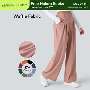 【Creator’s Pick】Halara Flex High Waisted Pocket Wide Leg Waffle Work Pants #SwimWeek