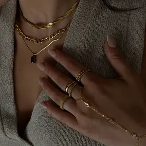 EVRY JEWELS Gold or Silver Plated Women's Hypoallergenic Viral Hand Chains: Anti Tarnish