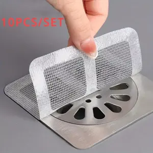 10Pcs Disposable Shower Drain Hair Catcher Mesh Shower Drain Covers Floor Sink Strainer Filter Hair Stopper for Bathroom Kitchen Does not apply