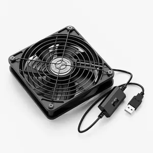 120mm Case Fan With 3 Speed 5V USB Powered 1500PRM Portable Cooling For Gaming PC, Tablet, TV Receiver, Router, DVR, Play Station, Xbox, Computer and More