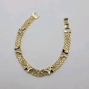 Elegant Bracelet with butterfly 7.5 inches 7 millimeters Laminated Gold Jewelry for women.