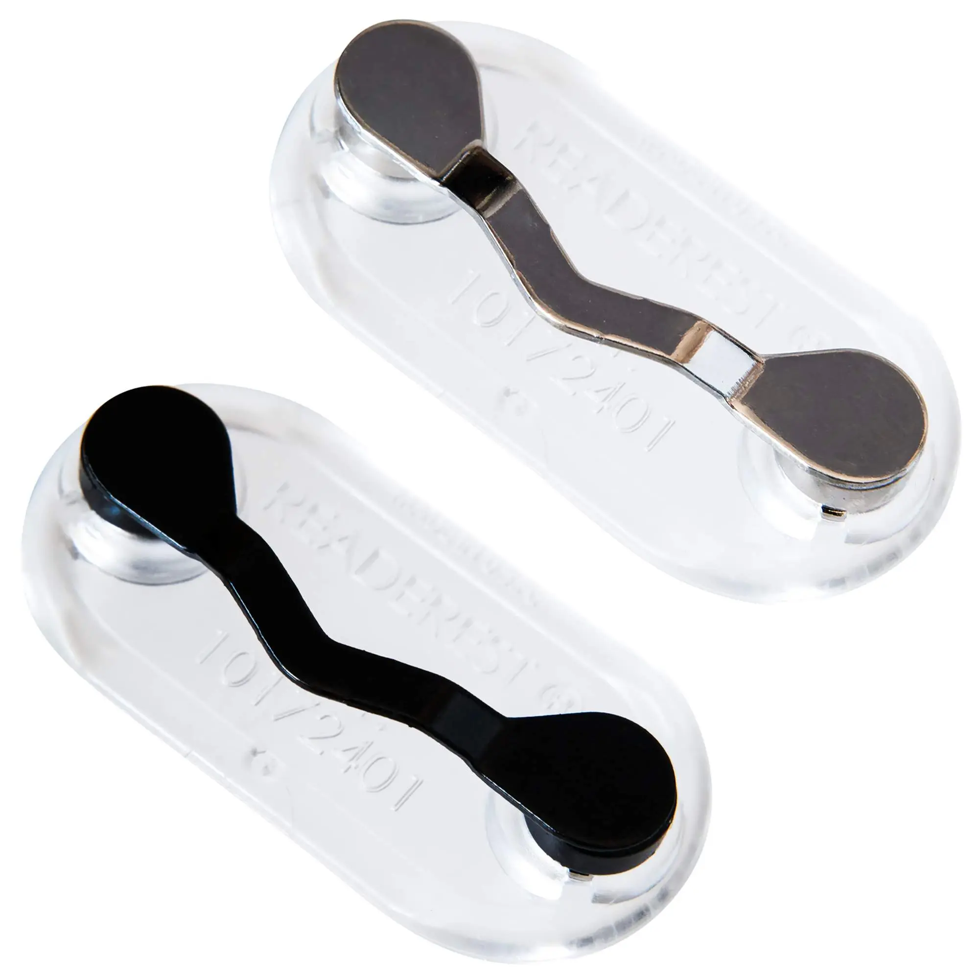 Magnetic Glasses Holder - 2 Pack - Readerest | Stainless Steel & Black - Secure Magnetic Clip for Readers, Sunglasses, Blue Light Glasses, Safety Glasses and Earbuds | Hands Free Eyeglass Clip, Made in USA