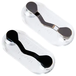 Magnetic Glasses Holder - 2 Pack - Readerest | Stainless Steel & Black - Secure Magnetic Clip for Readers, Sunglasses, Blue Light Glasses, Safety Glasses and Earbuds | Hands Free Eyeglass Clip, Made in USA