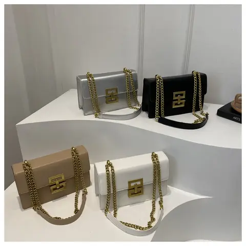 Crossbody Purses for Women Shoulder Bag Designer Satchel Handbag - Lightweight Messenger Bag with Gold Chain Strap
