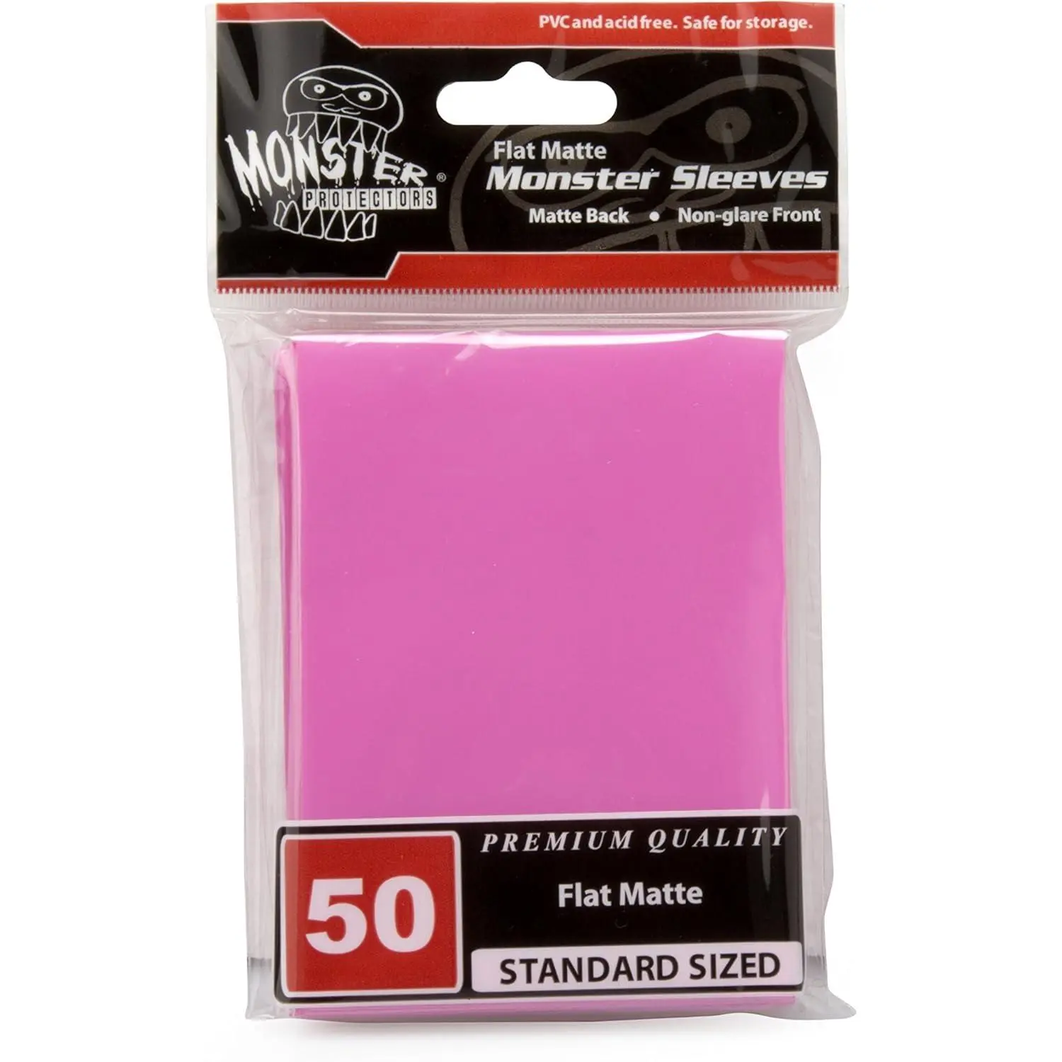 Sleeves - Monster Protector Sleeves - Standard MTG Size Flat Matte - Pink (Fits Magic and Standard Sized Gaming Cards)