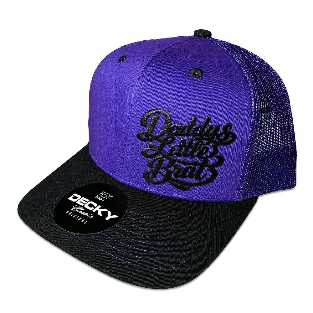 Daddys Little Brat Hat - Black Lettering unless otherwise shown or stated.