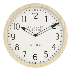 16" Wall Clock Wood - Threshold