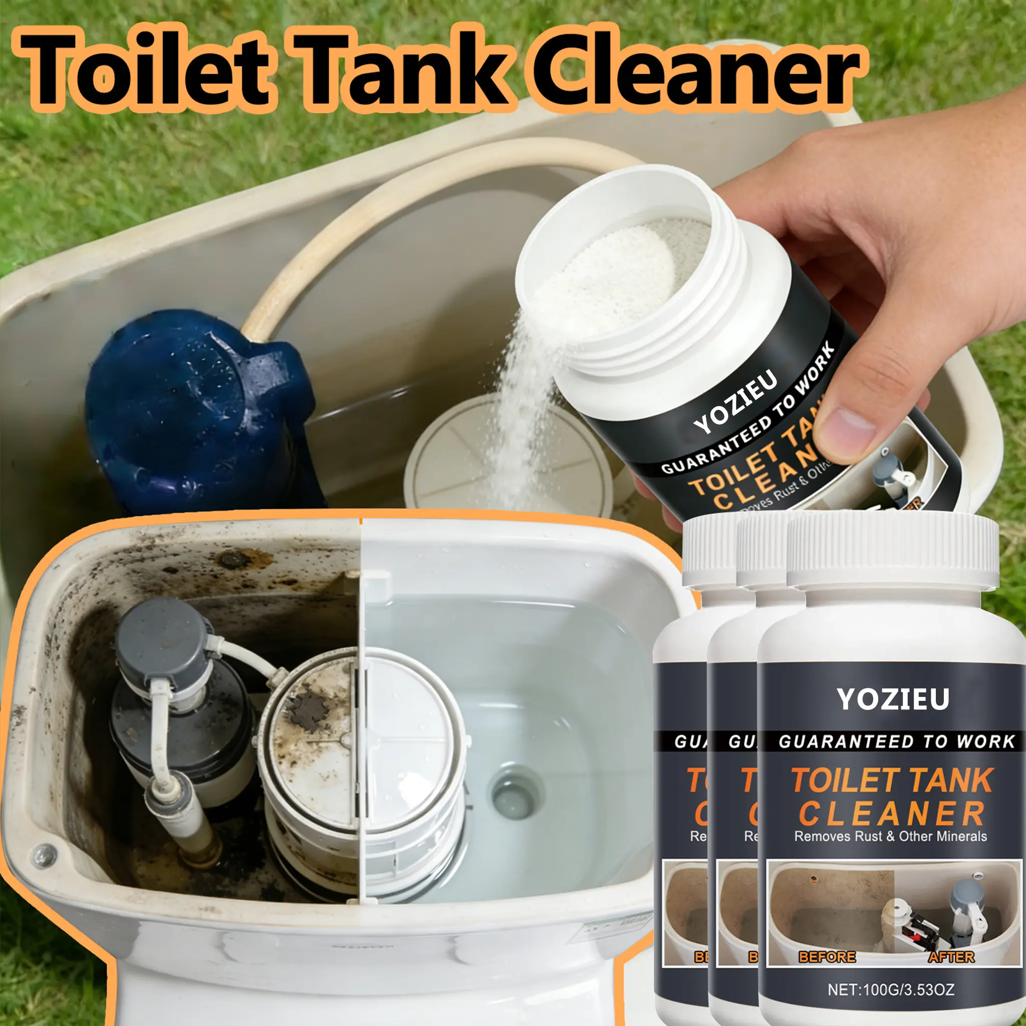 Toilet Tank Cleaner: Powerful Bathroom Toilet Cleaner for Removing Stains, Odors, and Grime