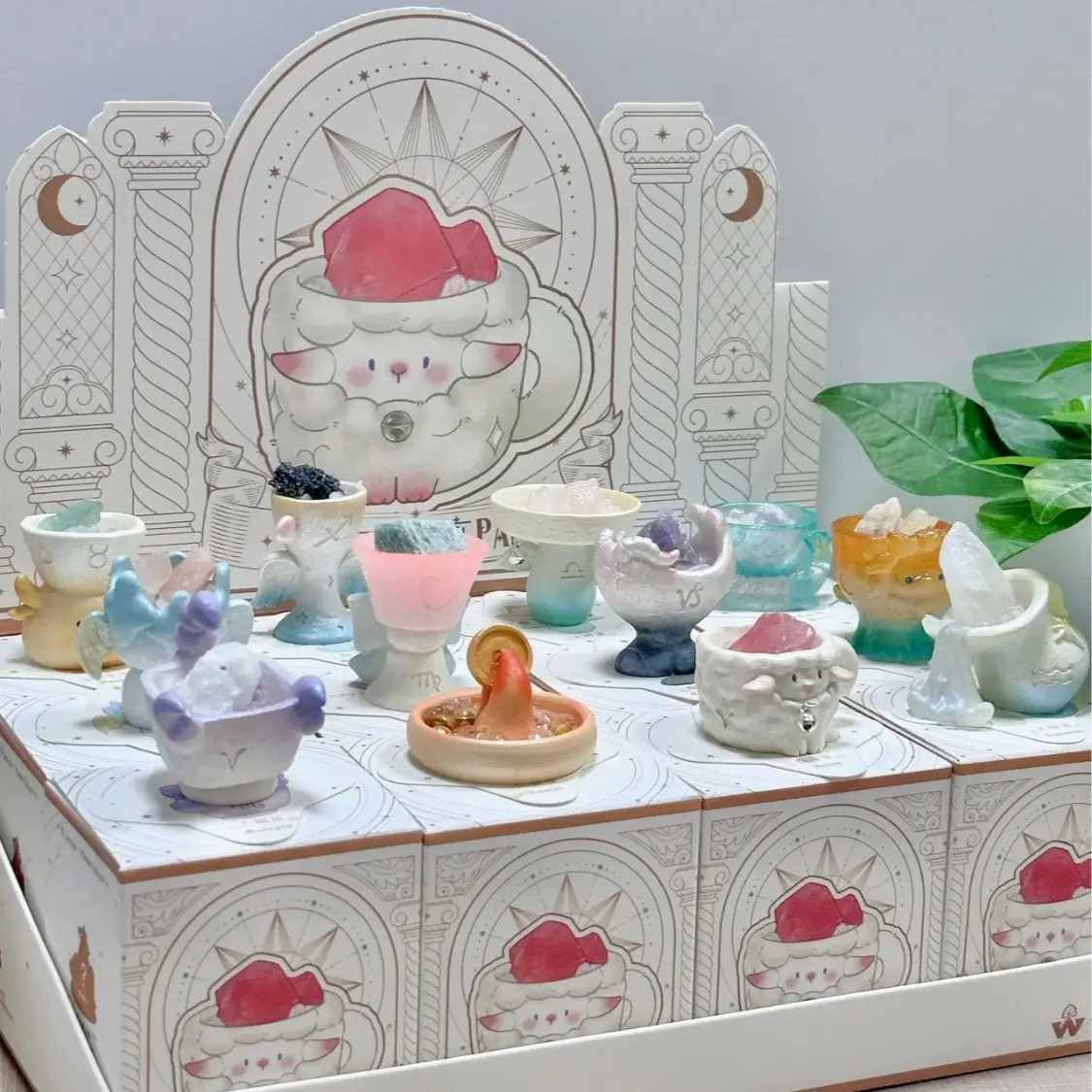 Protected by crystals--Zodiac Crystal  Box Office Desk Stress Relief Decoration, Cute Figurine, Birthday Gift for Women | Cute Plush & Crystal Decor for Young Adults Zodiac Gift