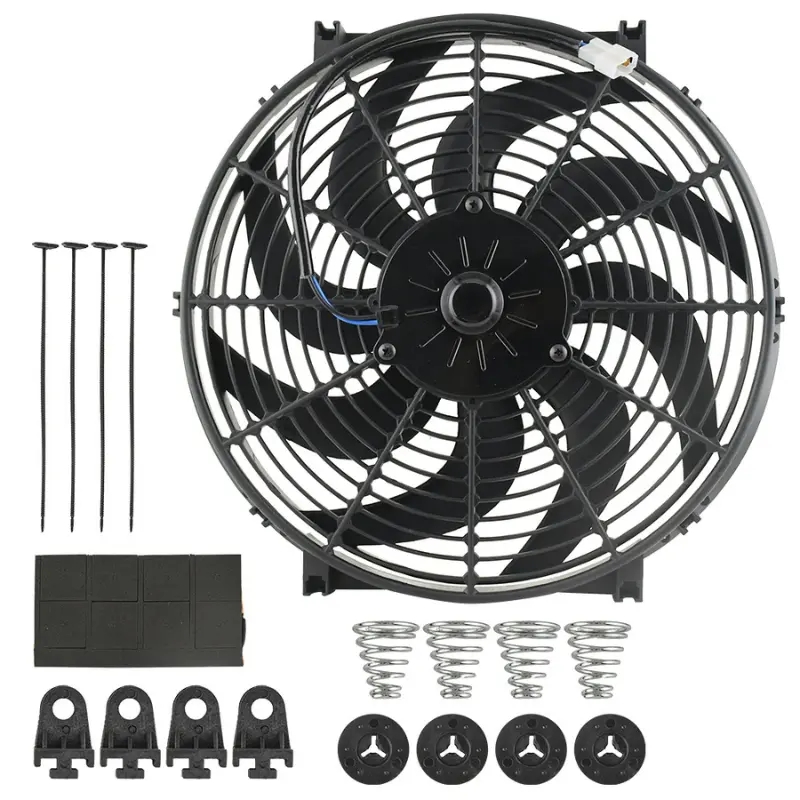 14" 12V 80W Electric Slim Radiator Cooling Fan, Universal Condenser Cooler Fan for Car Truck, High Performance Automotive Cooling Upgrade Accessory, Vehicle Auto Part Replacement for Various Models