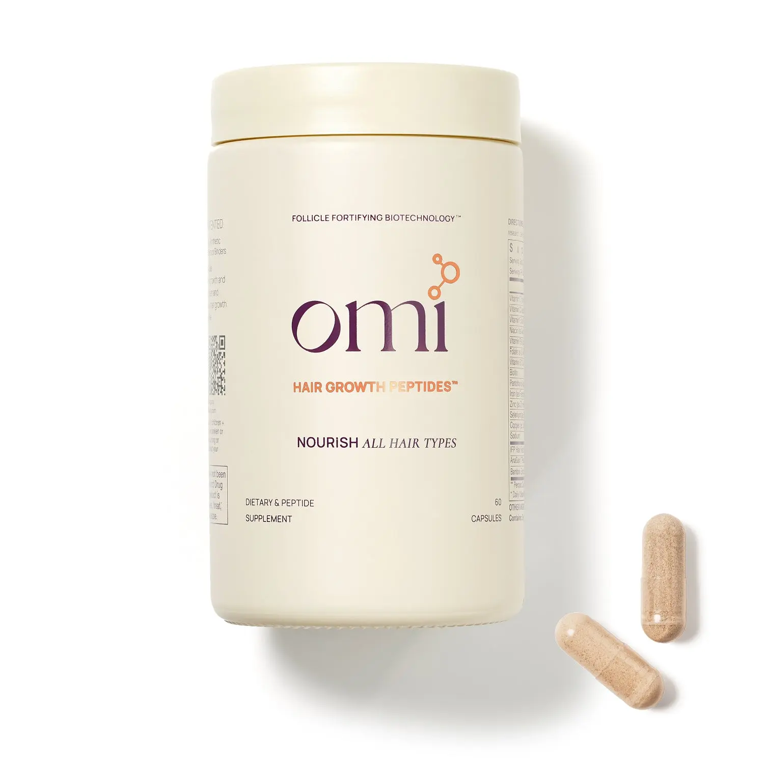 OMI NOURISH Hair Growth Peptides for GLP-1 Related Hair Thinning and Shedding, Clinically Tested for Visibly Thicker, Stronger, more Beautiful Hair in only 90 Days*.