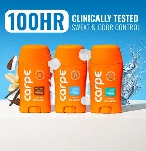 Carpe Underarm Antiperspirant Deodorant Starter Pack - Get 3 Scents - 72Hr Sweat and Odor Control - Quick-Drying - Non-Greasy - Residue-Free