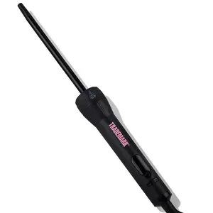 Trademark Tiny Curling Wand Interchangeable Hair Iron Ceramic Barrels Tight Curls Black Handle Lightweight Travel Friendly