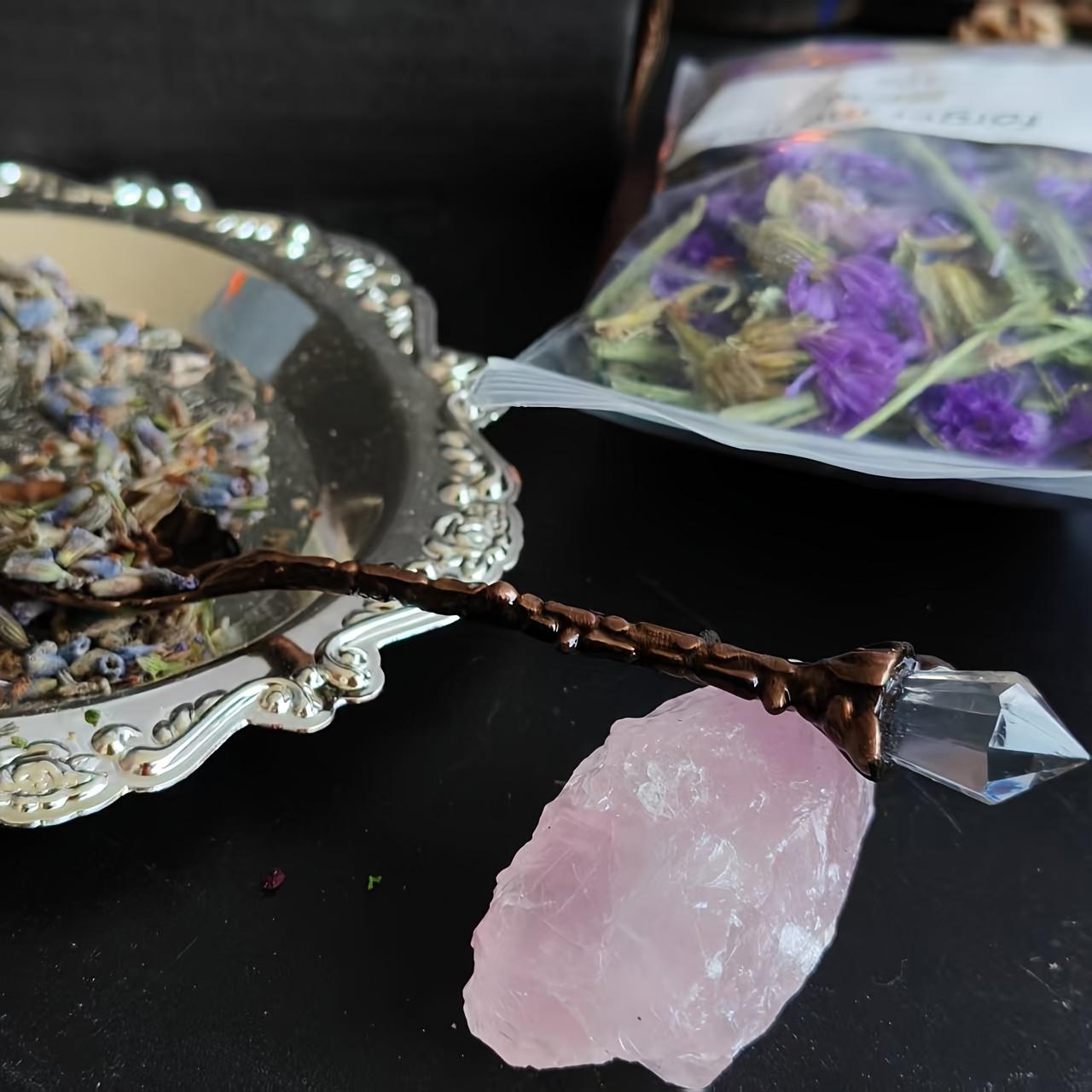 Witchcraft Supplies Kit 40 Pack - Spell Herbs - Beginner Witch Kit Box with Antique Spoon, Random Crystals, Witch Starter Kit, Witch Gift Decor Vintage