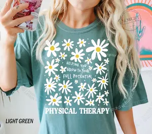Comfort Colors® Physical Therapy Shirt, Physical Therapist Gift, PTA Shirt, PT Shirt, Physical Therapist Assistant Shirt, Daisy Floral Physical Therapy Tee
