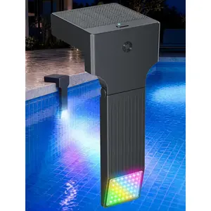 Solar Pool Lights for Inground Pools Only,  LED Underwater Submersible Light with Remote & Timer, 10-Color RGB 4-Mode Poolside Solar Lights, 1 Pack