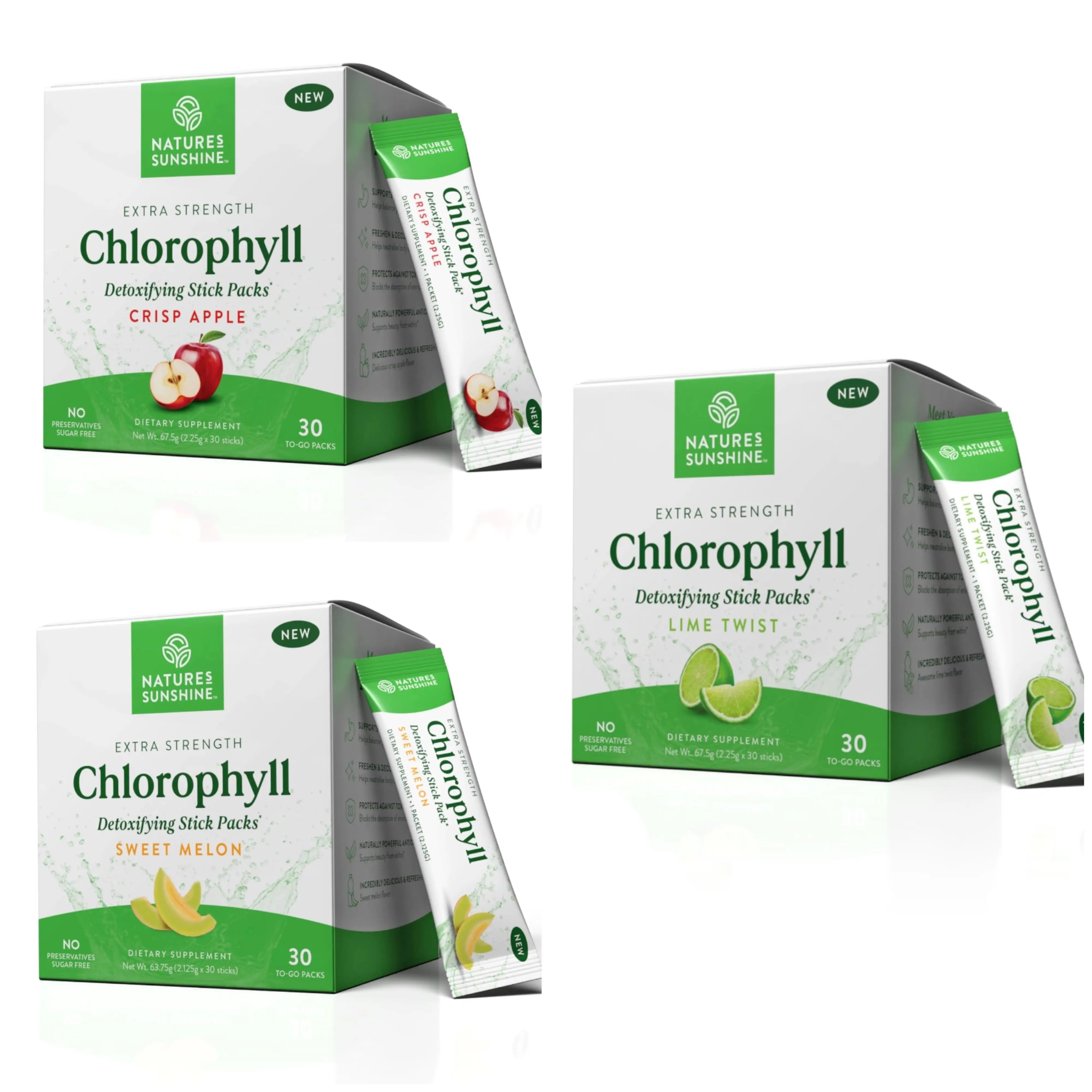 Chlorophyll Variety Bundle-3 Favors: Lime Twist, Crisp Apple, Sweet Melon