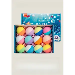 Kids Funny Bubble Bath Bomb 12 Pack Gift Set, Aromatherapy Sea Salt Bath Fizzies, Moisturizing Long-Lasting Fragrance Shower Spa Birthday Present Idea