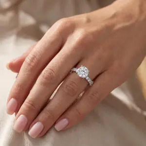 3 1/2Ct Diamond Eternity Engagement Ring Lab Grown 14k White Gold