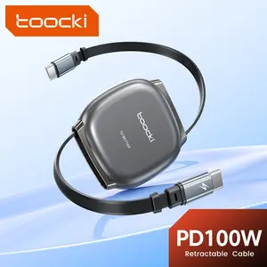 Toocki 100W USB C to USB C Retractable Cable PD Super Fast Charging For iPhone 16 15 Series Pro MaxSamsungLaptop Xiaomi Type C Cable