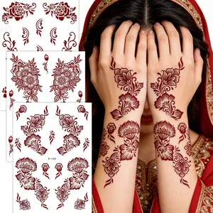 3-Pack Leaf Flower Temporary Waterproof Tattoo Stickers, Fashion Realistic Water Transfer Tattoos, Ideal for Women, Events, Gifts, Arm Temporary Tattoos