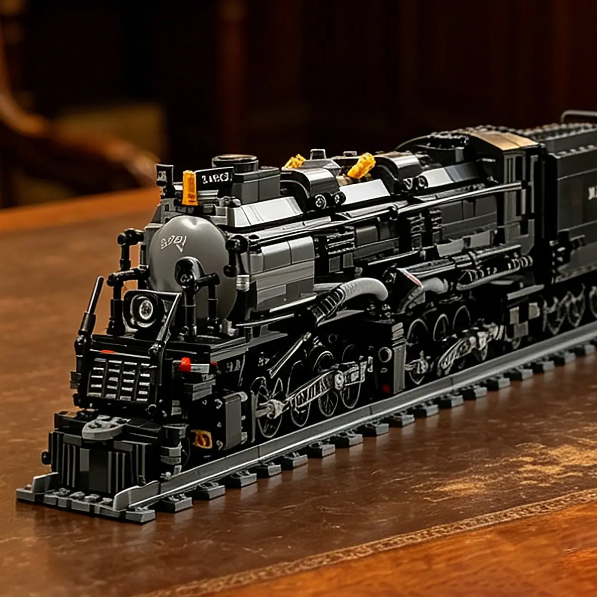 1608pcs Vintage Steam Train Building Blocks Kit, 30.7inch Model Display, DIY Engineering Model, Mechanical Linkage Design, Perfect Gift for Railway Enthusiasts