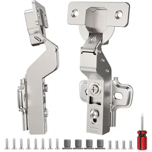 10 Pack 5 Pairs Inset Soft Close Cabinet Hinges Clip  Plate, 45~110? Frameless European Cabinet Door Hinge,  Adjustable Silent Hinge for Kitchen Cabinets Self Closing