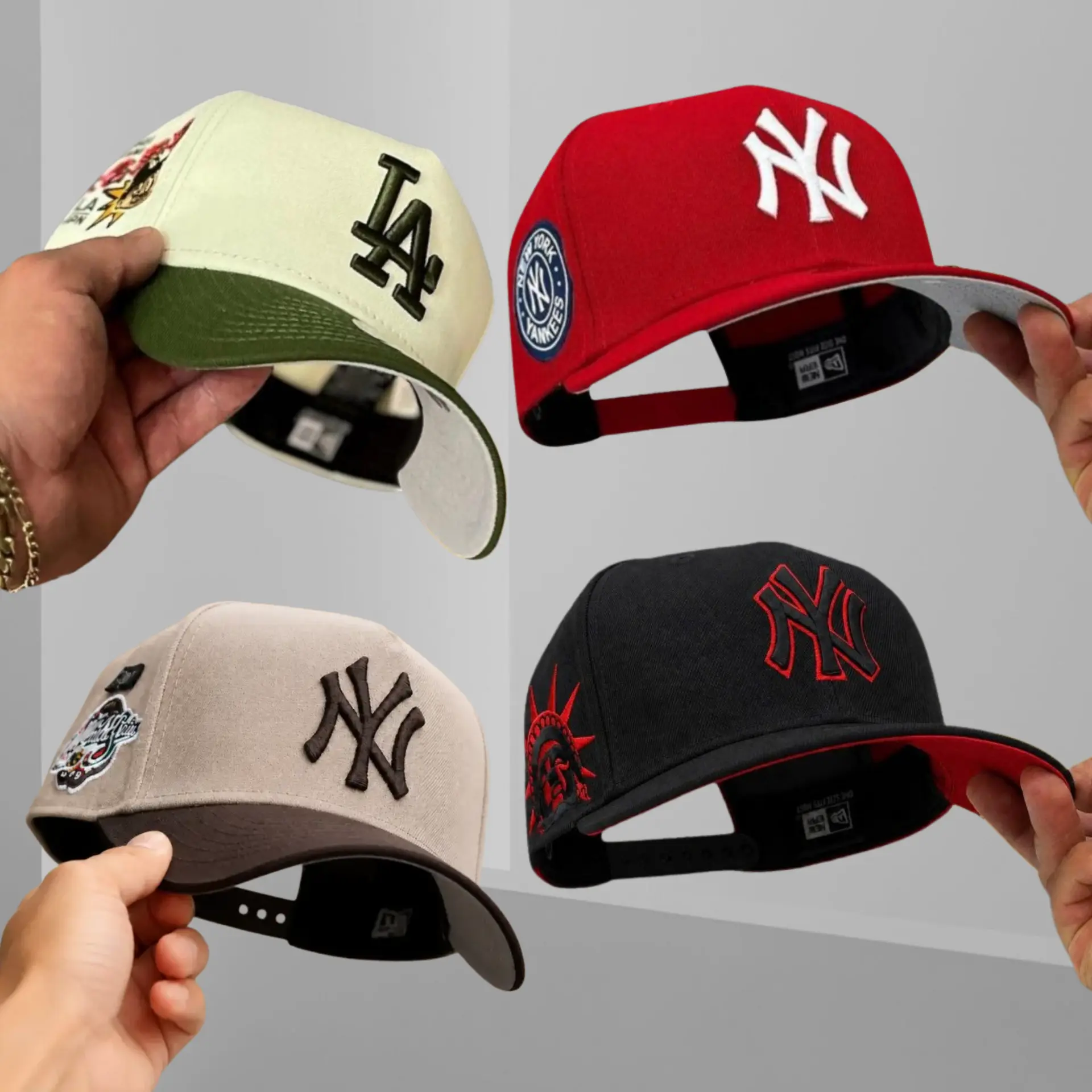 New Era MLB NY Yankees LA Dodgers Premium Heritage Baseball Cap – Adjustable 9FORTY 59FIFTY Curved Brim Snapback Hat, Embroidered Team Logo Graphics, Vintage Athletic Sportswear, Hip Hop Urban Fashion, Casual Everyday Headwear, USA 2026 Collection