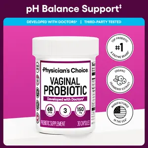 Physician's Choice Vaginal Probiotic - Odor Control, pH Balance & Daily Feminine Health Support with Cranberry and Prebiotics for Women