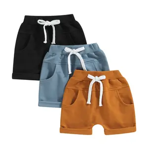 Ma&Baby Baby Boys' Toddler 3-Pack Pull-on Jogger Shorts Knit Shorts Classic Fit Elastic Waist Short Kids Multipacks Pants